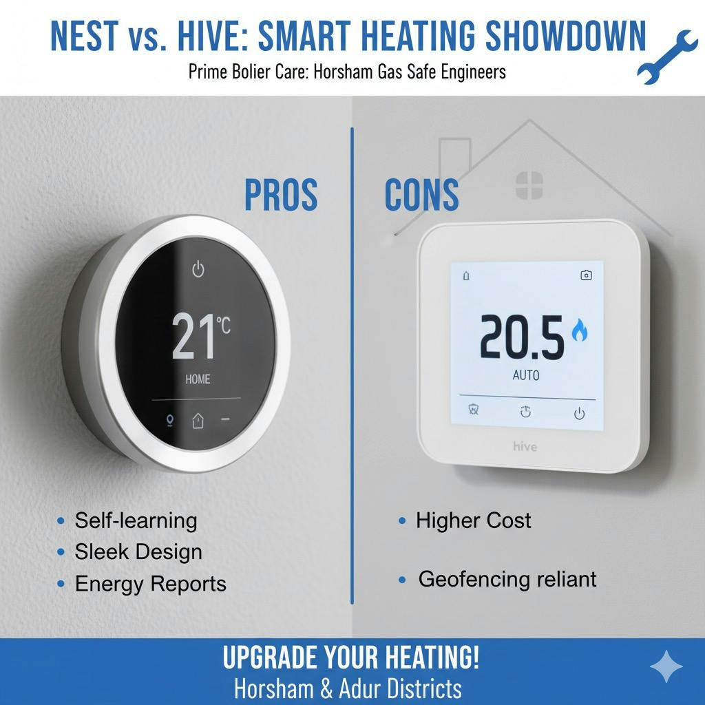 Nest vs. Hive for Combi Boilers: Choosing the Best Smart Thermostat in West Sussex